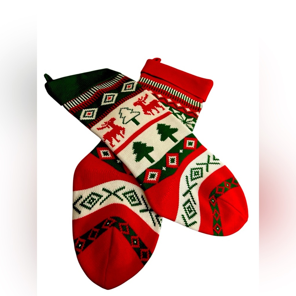 2/Festive Red and Green Christmas Socks